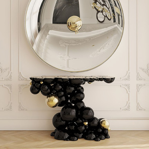 Console d'<span class=keywords><strong>entrée</strong></span> légère en acier inoxydable de style luxe avec conception créative de bulles sphériques irrégulières <span class=keywords><strong>pour</strong></span> - Product Image 2