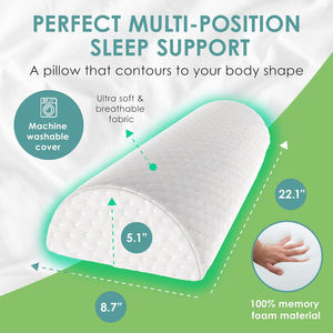 Cushy Form Half Moon <span class=keywords><strong>Coussin</strong></span> en mousse à mémoire de forme traversin Oreiller lavable Couverture <span class=keywords><strong>lombaire</strong></span> Support de jambe pour le repos au lit Estomac Soins infirmiers Camping - Product Image 2