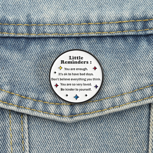 Petites épingles en émail avec des messages inspirants, vous êtes assez, broches, badges de revers, bijoux, cadeaux en gros - Product Image 1