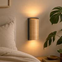 Lampe murale LED moderne en fer et bois avec éclairage en aluminium, design contemporain, pour la maison, le bureau, l'hôtel, le couloir, installation facile