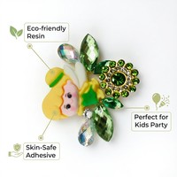 Autocollants de bijoux faciaux de fée verte, strass autocollants en cristal pour l'art corporel des enfants, idéaux pour les fêtes et festivals