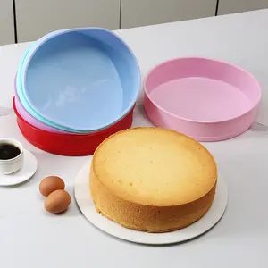 Yuvarlak silikon kek kalıp 8 inç silikon kalıp pişirme formları için silikon fırın tepsisi pasta kek dekorasyon kalıp Bakeware araçları