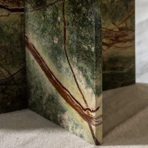 Mesa de <span class=keywords><strong>Centro</strong></span> de Mármol Verde Natural de la Selva Tropical de <span class=keywords><strong>Brasil</strong></span>, Muebles para Sala de Estar, Mesa Redonda de Mármol Blanco y Verde - Product Image 3