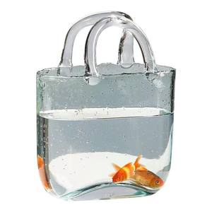 Nouveau Design Hydroponique Panier Forme Vase Maison Verre Transparent Fish Tank Décoration Aquarium - Product Image 2