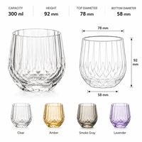 Juego de Copas de Vino de Cristal Transparente sin Tallo con Logotipo Personalizado al por Mayor, 4 Piezas, Coloridas, Talladas, Estilo Antiguo, Pulidas, Esmeriladas y Onduladas