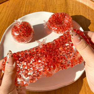 Hot Sale TPR Pomegranate <b>Vacuum</b> Noisy Ball Red Explosive Beads Crunchy Ball <b>Hand</b> Exercise Toys Party Favors Gifts for Kids - Product Image 2