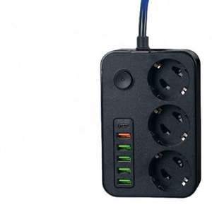 EU USB Type-C 충전 블록 구리 도체 AC 플러그 소켓 콘센트 연장 케이블 가전 제품 5V 정격 전압 - Product Image 1