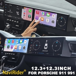 หน้าจอสัมผัสคู่สำหรับ Porsche 911 991 ปี 2012-2018 เครื่องเล่นวิดีโอ GPS นำทาง Android 15 วิทยุติดรถยนต์ Carplay เครื่องเสียงติดรถยนต์ - Product Image 1