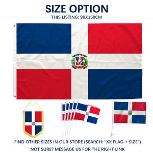 Флаг Доминиканской Республики 90x150 см, полиэстер, односторонняя печать, латунные люверсы, двойная строчка, оптовая продажа - Product Image 4