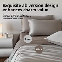 Parure de lit quatre pièces en soie glacée pour l'été, luxe léger haut de gamme, pour chambre principale, drap-housse, drap plat, housse de couette, toutes saisons