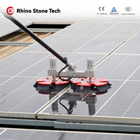 Brosse de nettoyage de panneaux solaires à double tête, disque rotatif équilibré, antidérapante, pour l'entretien des surfaces photovoltaïques