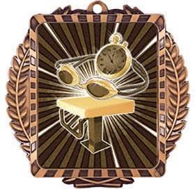 Medalla de natación de Metal cuadrado Lynx personalizada de alta calidad Medallas deportivas personalizadas con cintas para natación temática - Product Image 4