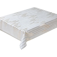 Nappe en PVC imprimée sur mesure, lavable, antidérapante, motif géométrique élégant à rayures pour cuisine, hôtel, banquet, fête