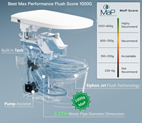 ORTONBATHS Toilette intelligente allongée avec télécommande, chasse d'eau automatique, bidet, siège chauffant, buse autonettoyante, 1000 grammes MaP