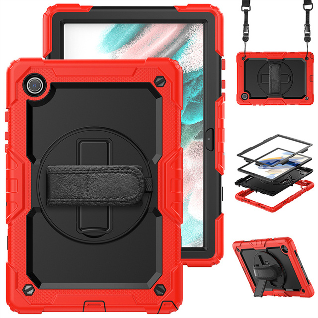 Armor Tablet Case for Lenovo Tab M8 4th Gen 8 Inch TB301 TB300 M9 K9 One 8.7 TB305 PC Silicone Shoulder Hand Strap Film Cover