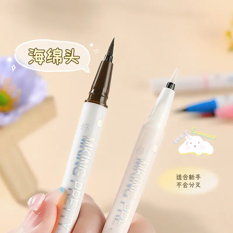 0.01mm ultra fine eyeliner pen draw down eyelash silkworm pen waterproof colorful liquid eyeliner quick dry eye liner slim