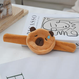 Hot Sale Kawaii 3D Cartoon Plush Capybara Wallet Snap <b>Bracelet</b> Storage Function Unisex Children's Party Activity Gift - Product Image 1