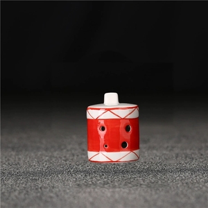 Ocarina en porcelaine à 6 trous en forme de tambour, colorée et peinte à la main, idéale comme cadeau musical pour enfants (vente en gros) - Product Image 4
