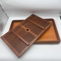 Grand plateau de service en bambou avec trou de drainage, étanche et écologique, pour le thé Kung Fu