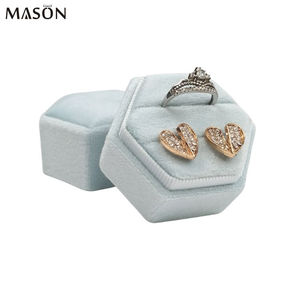 En stock <span class=keywords><strong>prix</strong></span> usine rose bleu blanc vert velours cadeau bague boîte de rangement bijoux bague boîte logo personnalisé en gros boîte à bijoux - Product Image 5
