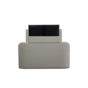 Lit TV moderne Westminster Rembourrage en velours élégant Mécanisme de levage en bois massif Installation TV facile King Queen Double - Product Image 1