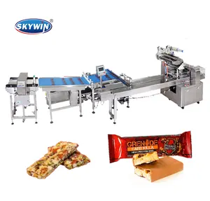 One-on-one wafer biscuit feeding stacking and packaging machine waffle automatic packing machine wafer packing line