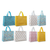 Sac d'épicerie non tissé pliable et réutilisable avec impression écologique personnalisée sac fourre-tout tissé PP laminé RPET