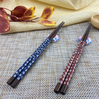 Ensemble de baguettes Sakura, 5 paires de baguettes en bois avec supports en céramique, vaisselle de style japonais