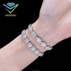 High Quality Hip Hop 18k Gold Plated 925 Sterling <b>Silver</b> VVS Moissanite GRA Certificate Cuban Link Chain <b>Bracelet</b> for Men Gift - Product Image 4