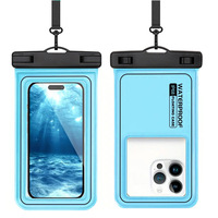 Sac étanche pour téléphone IPX8, flottant, pour la natation, la plage, le kayak, avec fenêtre transparente, écran tactile, grande taille, pochette étanche avec cordon