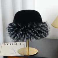 Gorro de esquí tipo cúpula con ribete de felpa, moderno, cálido, para ciclismo, a prueba de frío, gorro de piel para exteriores