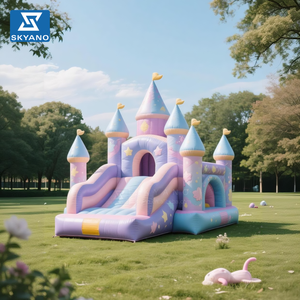Château gonflable de conte de fées, château gonflable d'intérieur équipé d'un toboggan et d'un trampoline - Product Image 1