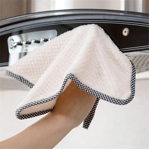 Serviettes de cuisine rectangulaires, couleur unie, absorbantes, sans peluches, pour la vaisselle - Product Image 3
