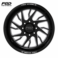 Jantes en alliage d'aluminium forgé personnalisées, finition argent brillant, super single, 6x139.7 8x6.5 8x170 8x180 22 24 26 pouces, pour GMC Ford Toyota