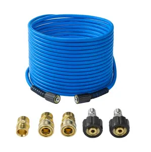 Wear Resistant Flexible Blue Pressure Washer Hose 1/4" X 50 FT High Pressure Washer Extension Hose