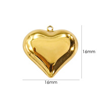 Pendentif Cœur Étanche en Acier Inoxydable Doré, Grand Cœur Poli Style Amour pour Breloques de Fabrication de Bijoux DIY