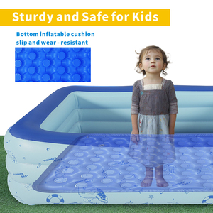 Custom Logo Printed Eco-friendly PVC <strong>Rectangular</strong> Inflatable <strong>Pool</strong> for Kids &amp; Adults Portable Family Summer Fun in Backyard - Product Image 2