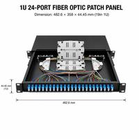 Panel de Conexión de Fibra Óptica de 24 Puertos 1U LC/SC/FC/ST, Adaptador, Bandeja de Empalme, ODF, Montaje en Rack, FTTH, LAN, WAN, Centro de Datos