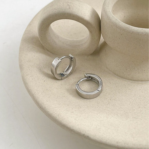 S925 Sterling Silver Hoop <b>Earrings</b> For Women Minimalist Geometric Design Everyday Wear 925 Silver Ear <b>Post</b> es788 - Product Image 4