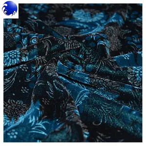 durable woven micro velvet fabric Two tone print Embossed garment best selling