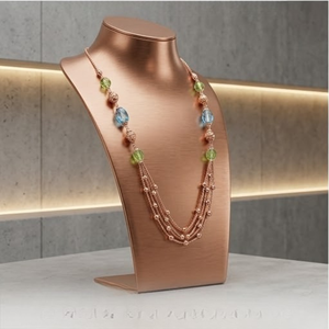 925 Silver Italian Mala Necklace Rose Gold Finish Green Blue Crystal Multi Layer Beads Wedding <b>Gift</b> Jewelry for Women - Product Image 3