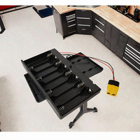 Boîtier de rangement pour 8 piles AA avec interrupteur marche/arrêt, couvercle et prise d'alimentation CC, prise personnalisée pour alimentation portable
