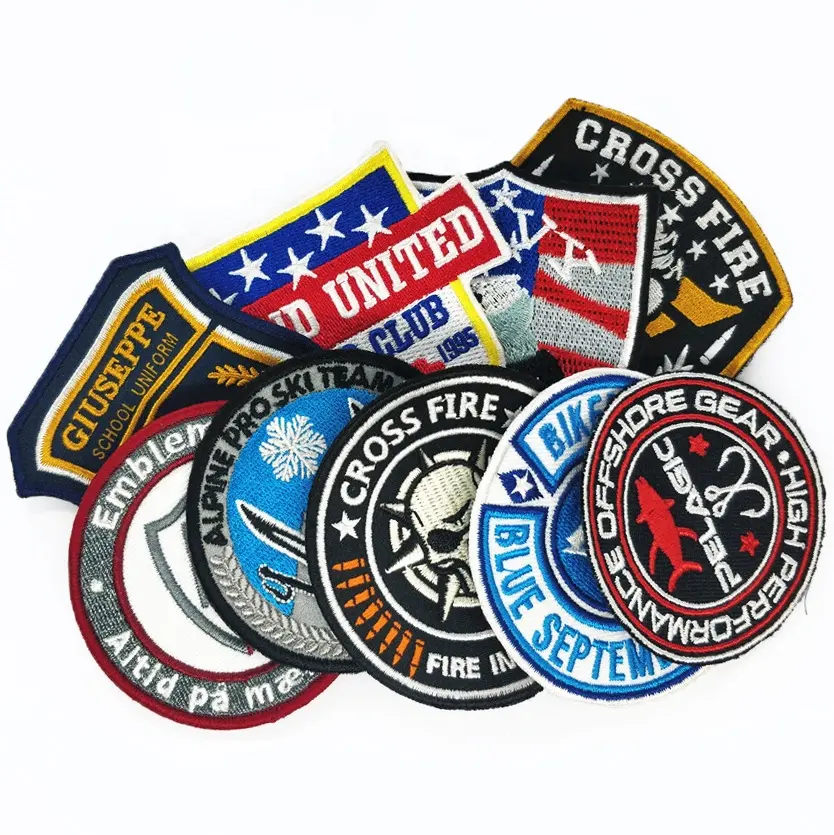 Embroidered fabric cloth patch iron on patch 3D custom embroidery patches