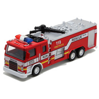 Camion de pompiers de simulation en métal moulé sous pression 1:32, modèle rétractable à rétrofriction, jouet de voiture de secours, cadeau