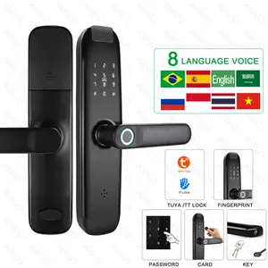 Aplik WIFI mas vendida Cerradura de puerta inteligente Huella digital biometrik TUYA Cerradura inteligente