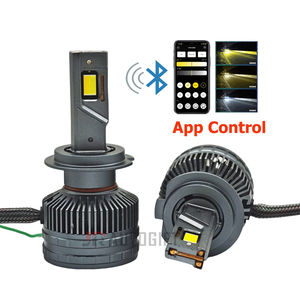 Ampoules de phare de voiture à commande par application, LED à couleur modifiable, ampoules LED H4 H7 H1 H3 H8 H9 H11 9005 9006, phare de voiture automatique, <span class=keywords><strong>flash</strong></span> 3 couleurs - Product Image 1