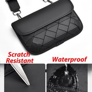 Bolso <span class=keywords><strong>Bandolera</strong></span> Mini Impermeable de Moda para <span class=keywords><strong>Hombre</strong></span>, de Cuero PU con Diseño de Rombo, Bolso Mensajero Pequeño con Correa - Product Image 3