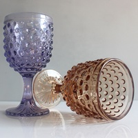 LANGXU Verres à vin en verre épais avec surface à bulles gaufrée or violet, style 'Fable', pour crème glacée et vin, Kit Carey