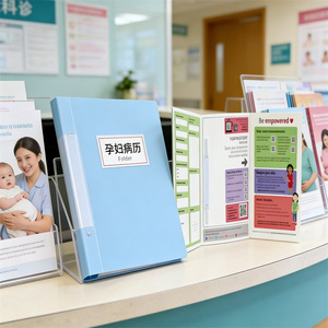 Dossier médical en carton durable imprimé offset avec fermeture à clip, personnalisé pour les documents prénatals des <span class=keywords><strong>femmes</strong></span> enceintes - Product Image 6