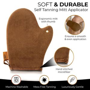 Ultra Soft Self Tanner Mitt Applying <b>Tanning</b> <b>Lotion</b> Self <b>Tanning</b> Mitt Applicator Thumb Machine Washable Reusable Sunless <b>Tanning</b> - Product Image 2